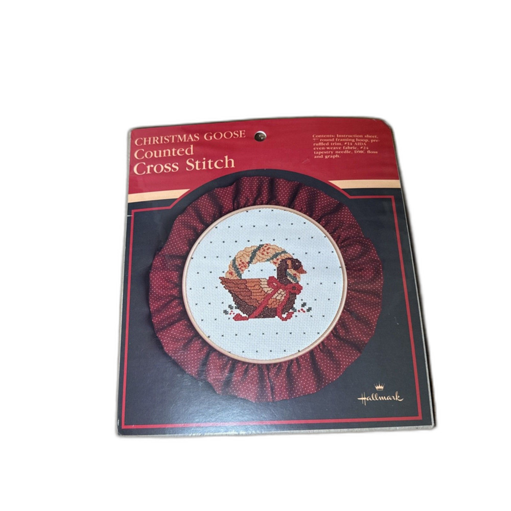 Vintage Christmas Goose Hallmark Counted Cross Stitch Kit NEW SEALED Holiday